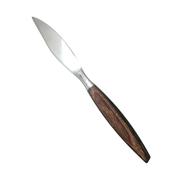 Wood Handle Knife 8" Japan vtg midcentury boho minimalist mixed material - Picture 6 of 6